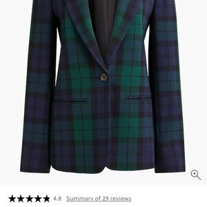 J. Crew Checkered Jacket in Green and Blue